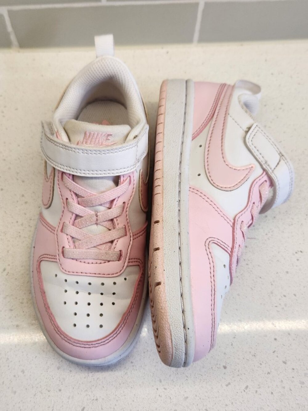 Nike Court Borough Low Recraft Pink & White Sneakers — Size 11C